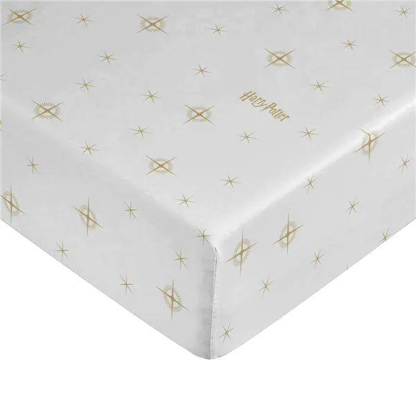 Fitted bottom sheet Harry Potter White Golden 90 x 200 cm