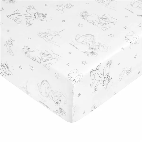 Fitted bottom sheet Tom & Jerry Multicolour King size