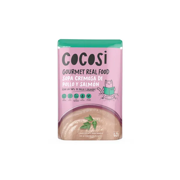 Kačių maistas Cocosi Gourmet Real Food 40 g Lašišos raudonumo spalva 12 vnt.