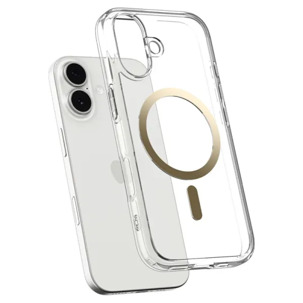 Spigen Ultra Hybrid Mag MagSafe - Case for iPhone 17 (Clear/Gold)  