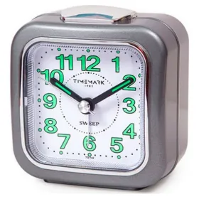 Analoginis žadintuvas Timemark Pilka Tylus su garsu Nakties režimas (7.5 x 8 x 4.5 cm)