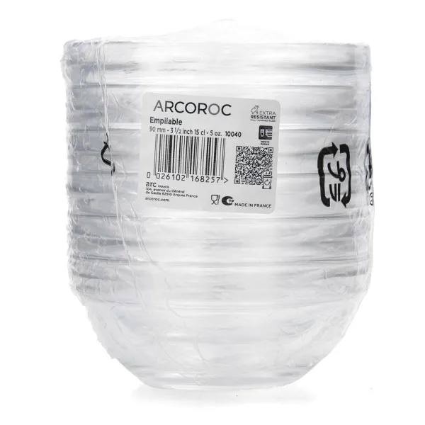 Salotų Dubuo Arcoroc 43319 Balta stiklas 6 Dalys