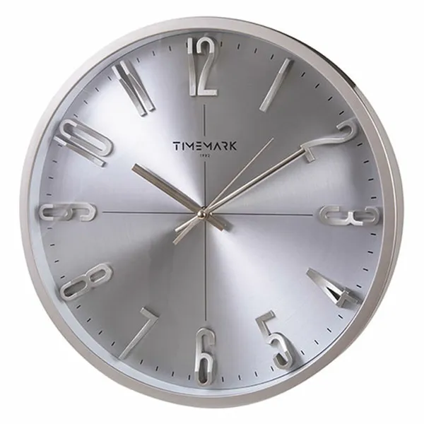 Seinäkello Timemark Hopeinen Ø 34 cm