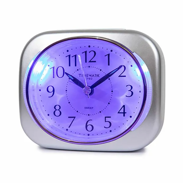 Analogais Pulkstenis ar Modinātāju Timemark 10 x 8,5 x 4 cm Sudrabains Klasiski
