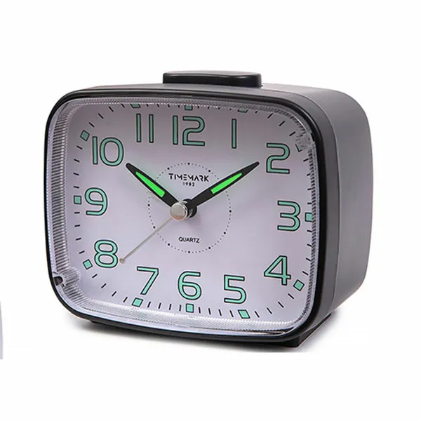 Analogais Pulkstenis ar Modinātāju Timemark 12 x 9,5 x 6,5 cm Melns Klasiski