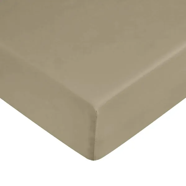 Fitted bottom sheet Decolores Liso Brown Double