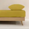 Fitted bottom sheet Decolores Liso Mustard Double