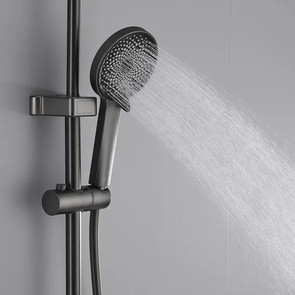 Dušas kolonna Fontastock Pelēks Nerūsējošais tērauds ABS H 1/2" Viena roktura jaucējkrāns