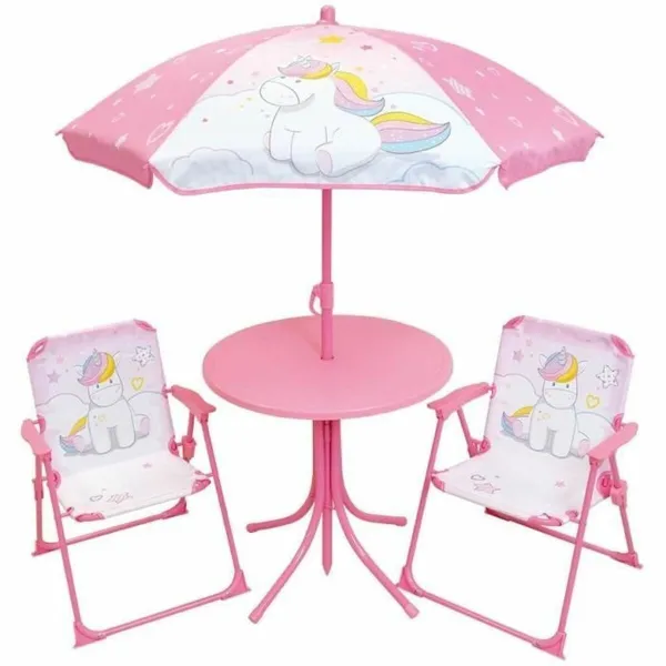 Bērnu galda un krēslu komplekts Fun House Unicorn Rozā