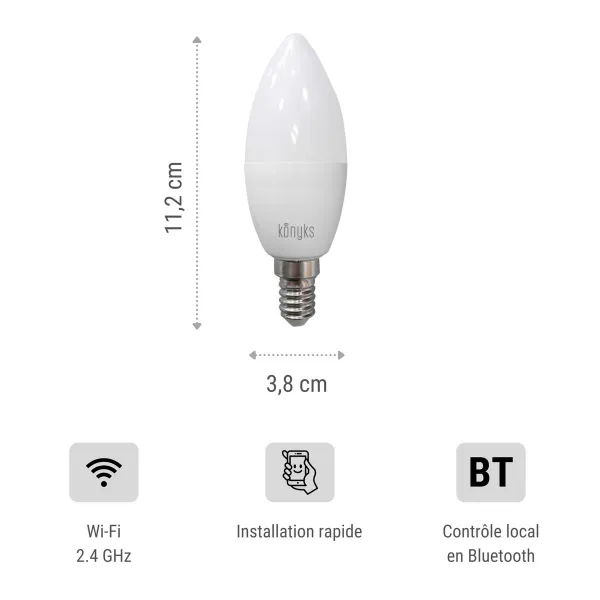 Kynttilä LED-polttimo Konyks e14 Valkoinen