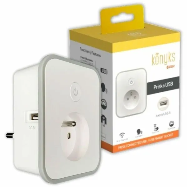 Вилка со счетчиком потребления Konyks Priska Bluetooth Wi-Fi 16 A