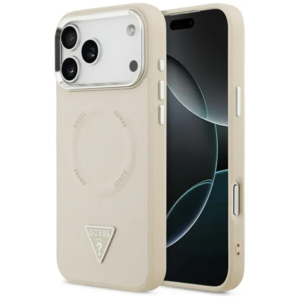Guess Triangle Logo MagSafe - Case iPhone 17 Pro Max (Beige)
