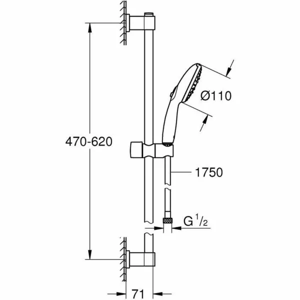 Dušikolonn Grohe Vitalio Start 110 Metall