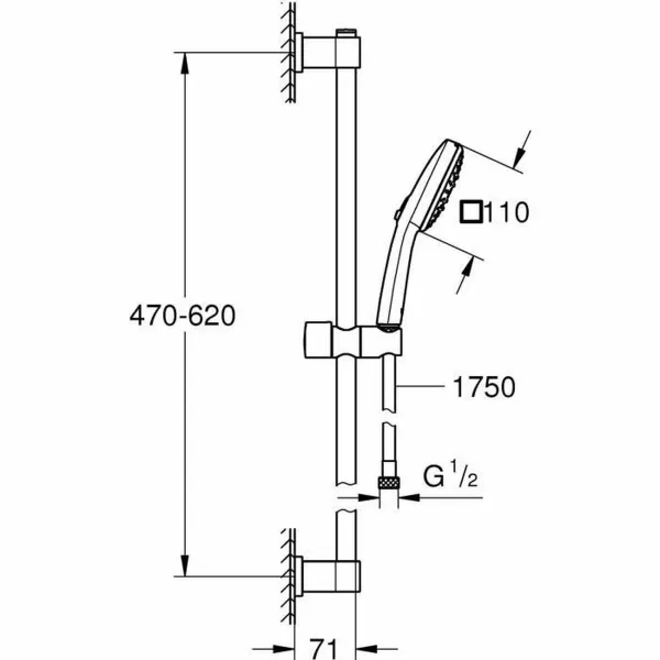 Душевая стойка Grohe Vitalio Comfort 110 Металл