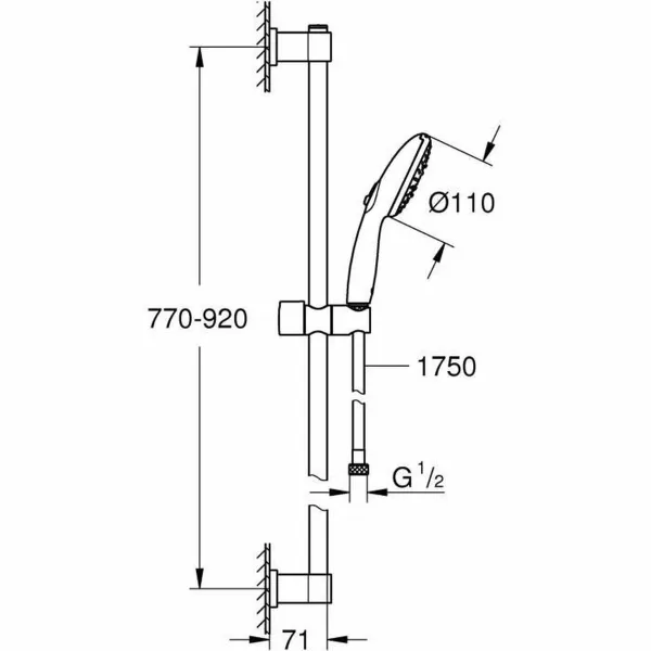 Душевая стойка Grohe Vitalio Start 110 Chrome Металл 16 x 8 x 4 cm