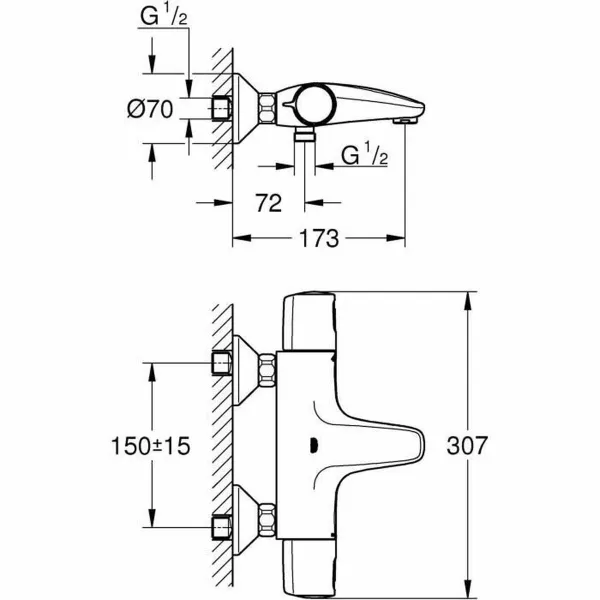 Смеситель с одной ручкой Grohe Металл Латунь