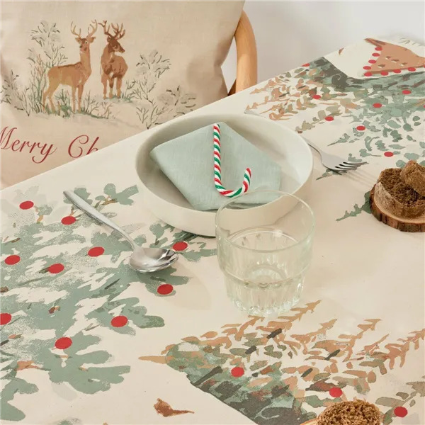 Stain-proof tablecloth Belum Christmas Deer Multicolour 350 x 155 cm