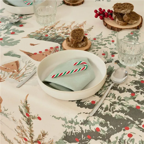 Stain-proof tablecloth Belum Christmas Deer Multicolour 350 x 155 cm