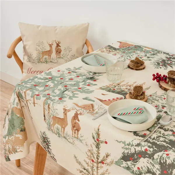 Stain-proof tablecloth Belum Christmas Deer Multicolour 350 x 155 cm