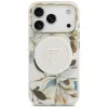 Guess IML Glitter Flowers Triangle MagSafe - Case iPhone 17 Pro Max (white)