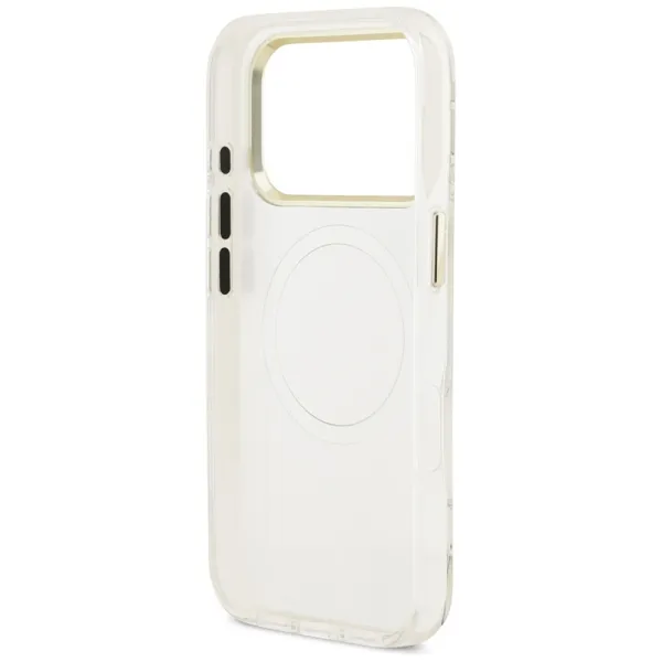 Guess IML Glitter Flowers Triangle MagSafe - Case iPhone 17 Pro Max (white)