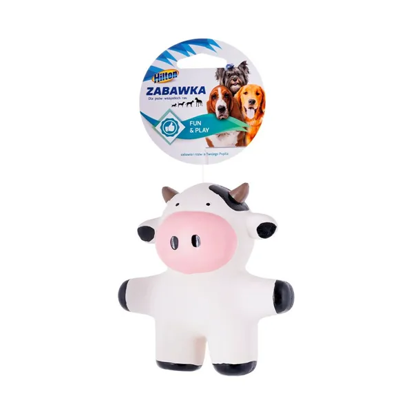 Dog toy Hilton Cow White Black Latex