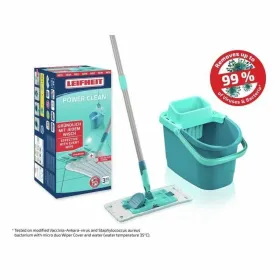Mop with Bucket Leifheit PowerClean Turquoise