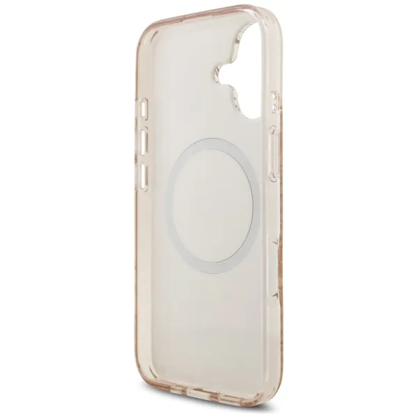 Guess IML Flowers Electro Pearl Strap MagSafe - Case iPhone 17 (pink)
