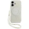 Guess IML Flowers Electro Pearl Strap MagSafe - Case iPhone 17 (white)