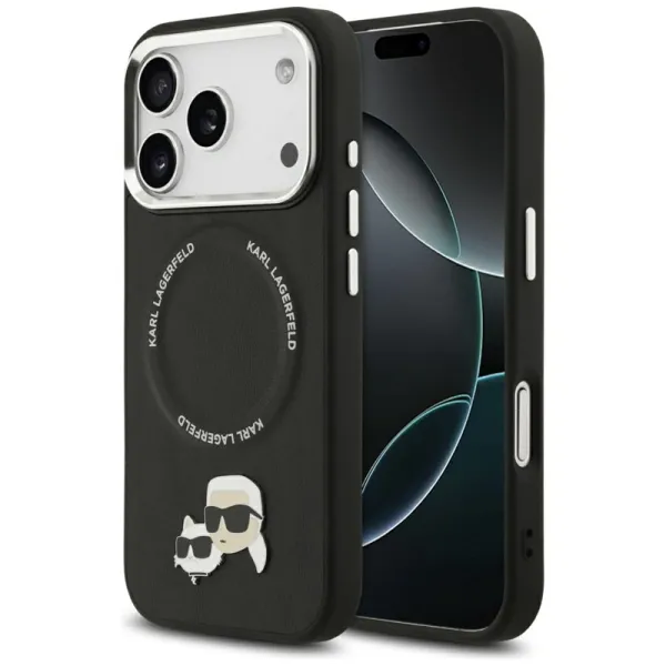 Karl Lagerfeld Karl & Choupette Pins MagSafe - Case for iPhone 17 Pro Max (black)