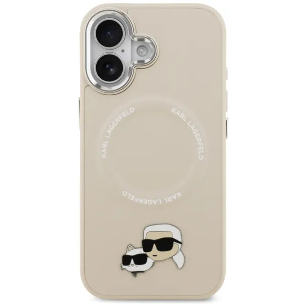Karl Lagerfeld Karl & Choupette Pins MagSafe - Case for iPhone 17 (beige)