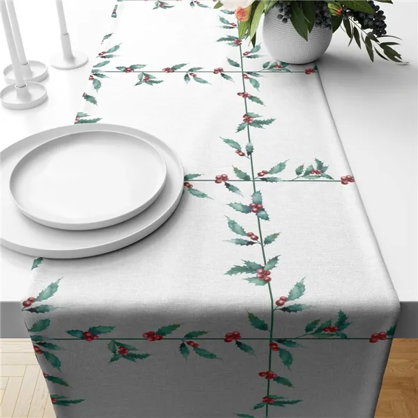 Table Runner Belum terciopelo White Christmas 1 Multicolour Christmas