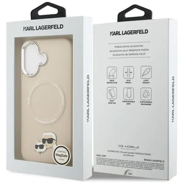 Karl Lagerfeld Karl & Choupette Pins MagSafe - Case for iPhone 17 (beige)