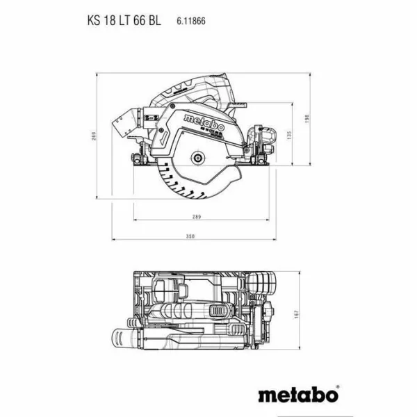 Ketassaag Metabo KS 18 LTX 66 BL 18 V 165 mm