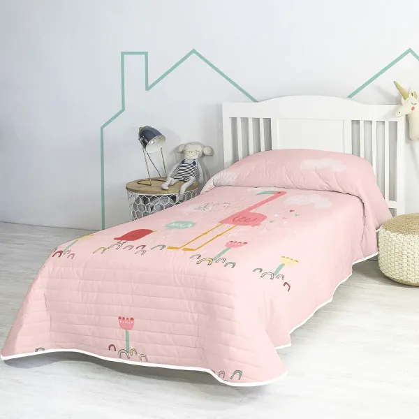 Bedspread (quilt) HappyFriday Moshi Moshi Multicolour 200 x 260 cm Pink flamingo