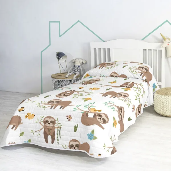 Bedspread (quilt) HappyFriday Moshi Moshi Multicolour 200 x 260 cm Lazy bear