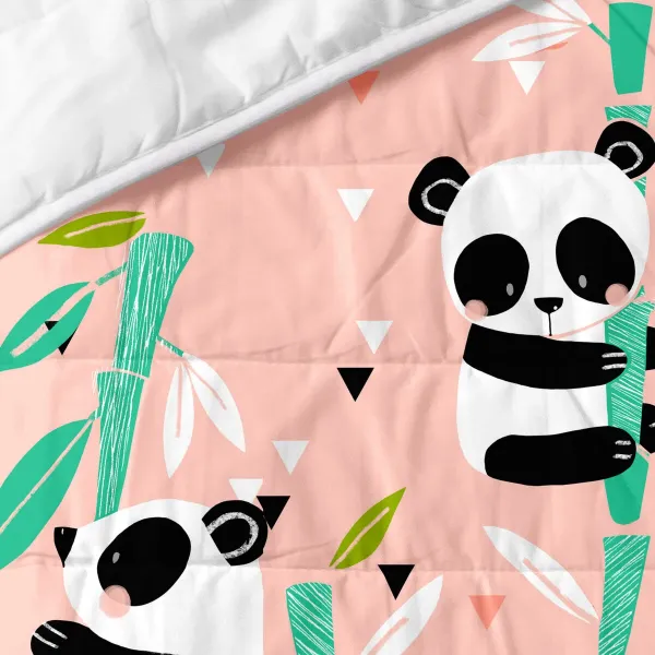 Bedspread (quilt) HappyFriday Moshi Moshi Pink 180 x 260 cm Panda bear