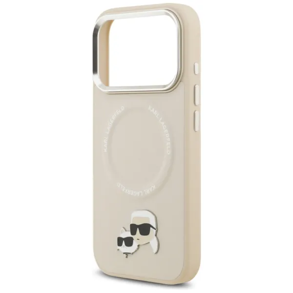 Karl Lagerfeld Karl & Choupette Pins MagSafe - Case for iPhone 17 Pro Max (beige)