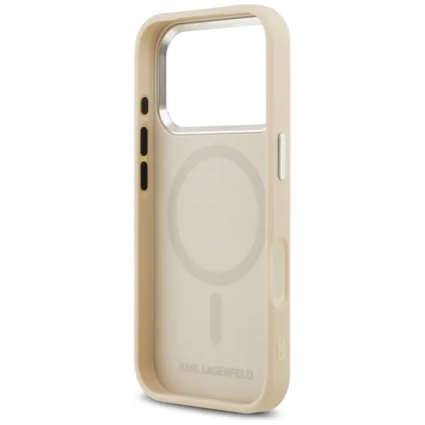 Karl Lagerfeld Karl & Choupette Pins MagSafe - Case for iPhone 17 Pro Max (beige)