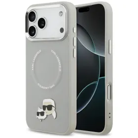 Karl Lagerfeld Karl & Choupette Pins MagSafe - Case for iPhone 17 Pro (gray)