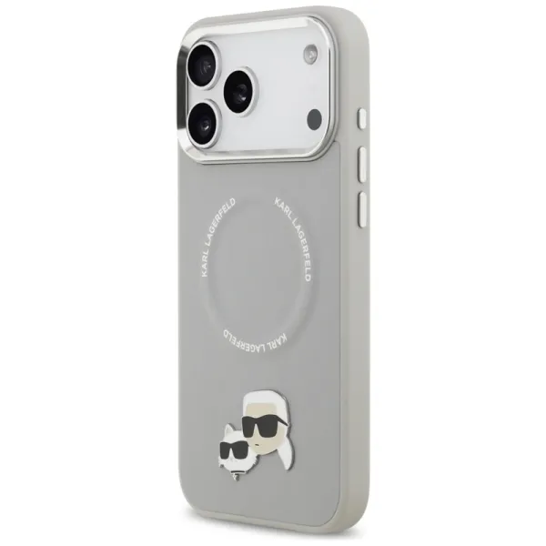 Karl Lagerfeld Karl & Choupette Pins MagSafe - Case for iPhone 17 Pro (gray)