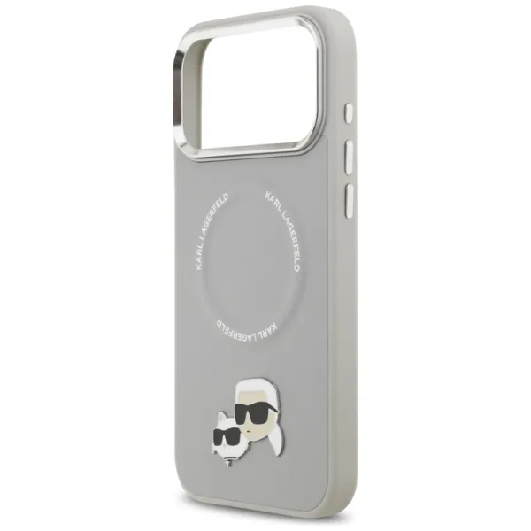 Karl Lagerfeld Karl & Choupette Pins MagSafe - Case for iPhone 17 Pro (gray)