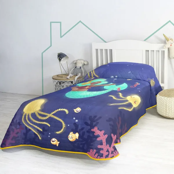 Bedspread (quilt) HappyFriday Mr Fox Multicolour 200 x 260 cm Mermaid