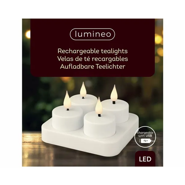 LED Candle Lumineo 485346 Rechargeable Inside (4 Units)