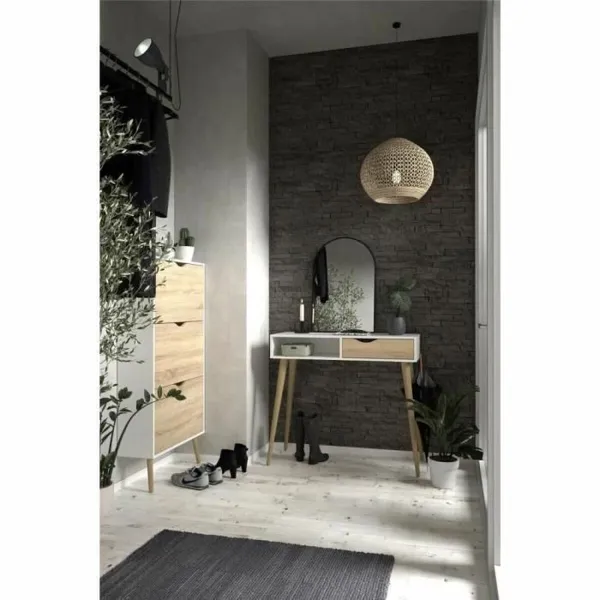 Kenkäteline Valkoinen Puu Ąžuolas 70,2 x 23,9 x 138,9 cm