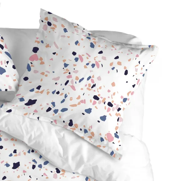 Pillowcase HappyFriday Blanc Terrazzo Multicolour 80 x 80 cm