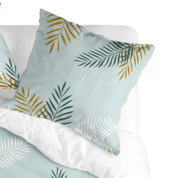 Pillowcase HappyFriday Blanc Foliage Mint Multicolour 60 x 60 cm