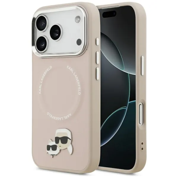 Karl Lagerfeld Karl & Choupette Pins MagSafe - Case for iPhone 17 Pro Max (pink)