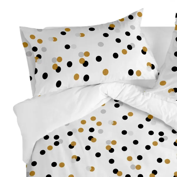 Pillowcase HappyFriday Blanc Golden Dots Multicolour 50 x 75 cm (2 Units)