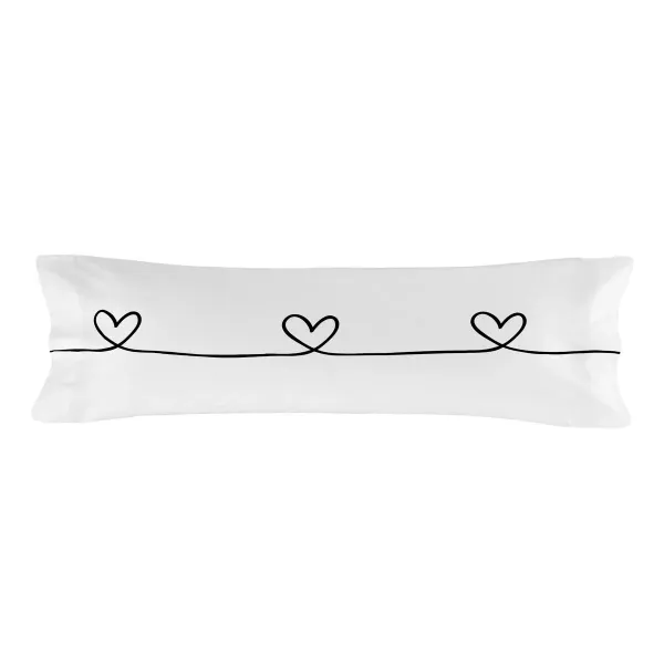 Pillowcase HappyFriday Blanc My Love Multicolour 45 x 125 cm